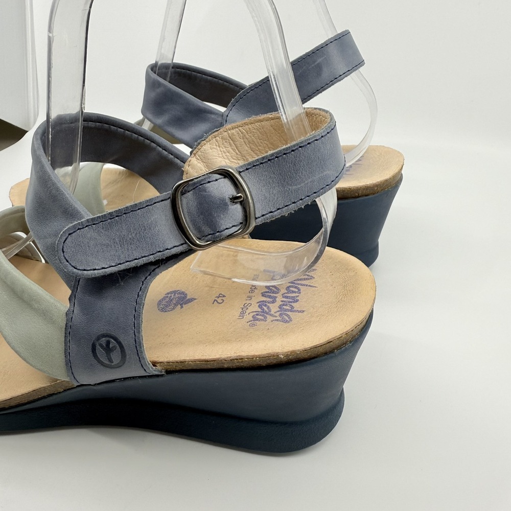 Wanda Panda Women Tamina 42 Leather Wedge‎ Sandals US 11 Spain Comfort - Picture 3 of 11